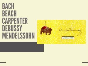 list of composers and drawing of an elephant