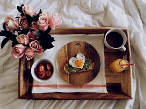 photo of breakfast in bed