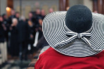 back of a hat watching a chorus