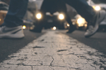 feet crossing a street