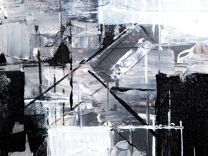 Black and white abstract painting