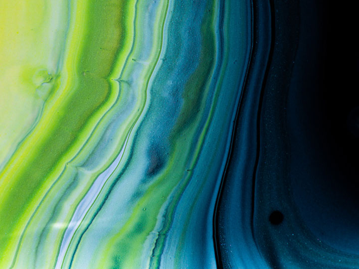 green and blue abstract painting