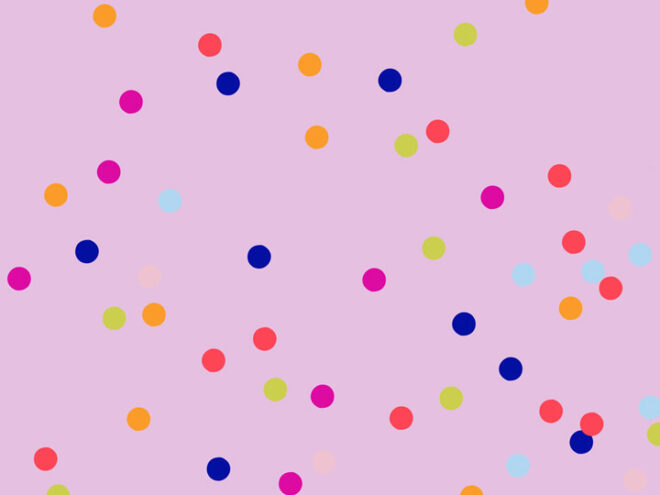 A featured image of confetti, celebrating All Classical's 2025 Birthday Fundraiser