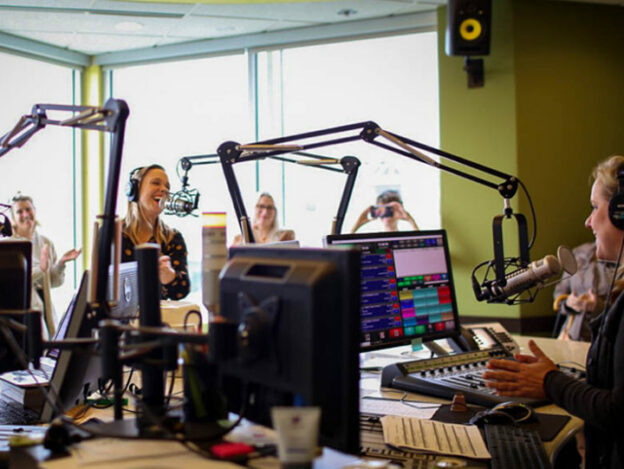 All Classical Radio’s operation, here with President and CEO Suzanne Nance (middle), will move to KOIN Tower in downtown Portland, likely in July 2024.
