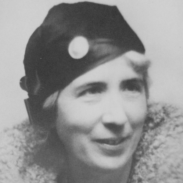 Black and white photo of Charlotte Sohy