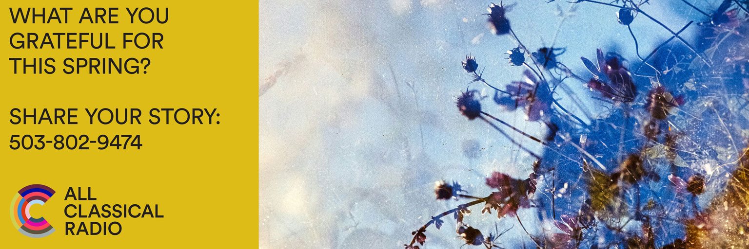 Desktop web banner for All Classical Radio's 2026 Gratitude Program