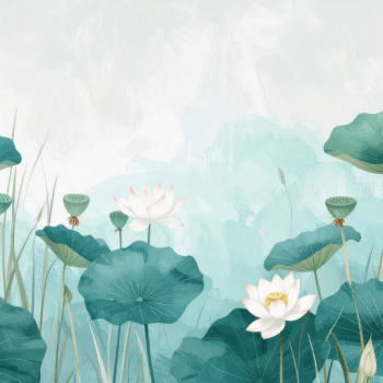 Illustration of water lilies