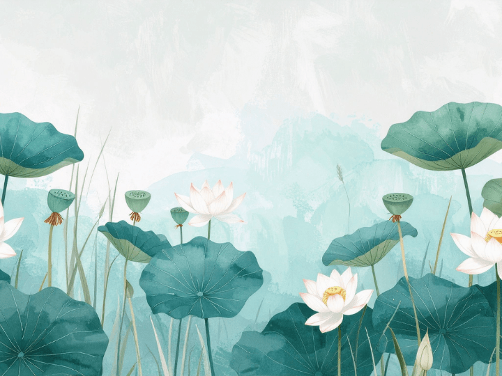 Illustration of water lilies