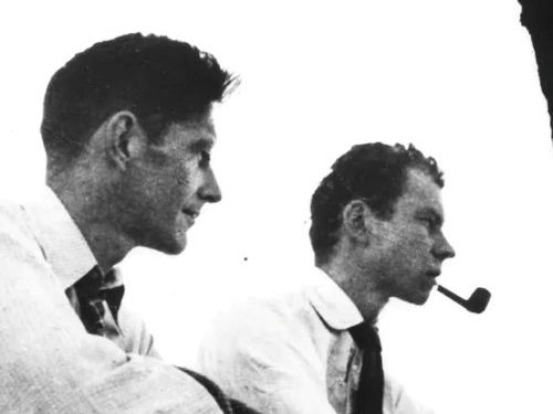 Black and white photo of Cage and Cunningham