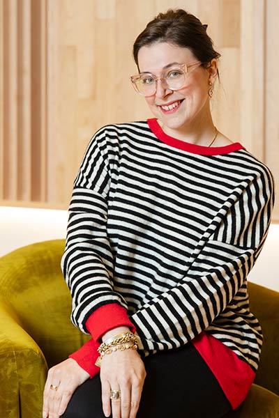 Lisa Lipton sitting on a chair
