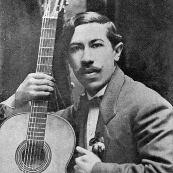 Black and white photo of Agustin Barrios